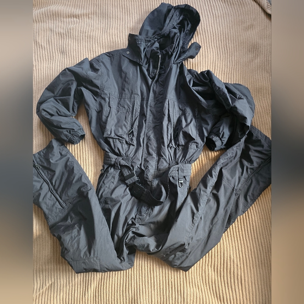 Bogner Black Ski One-Piece Jumpsuit with Hood